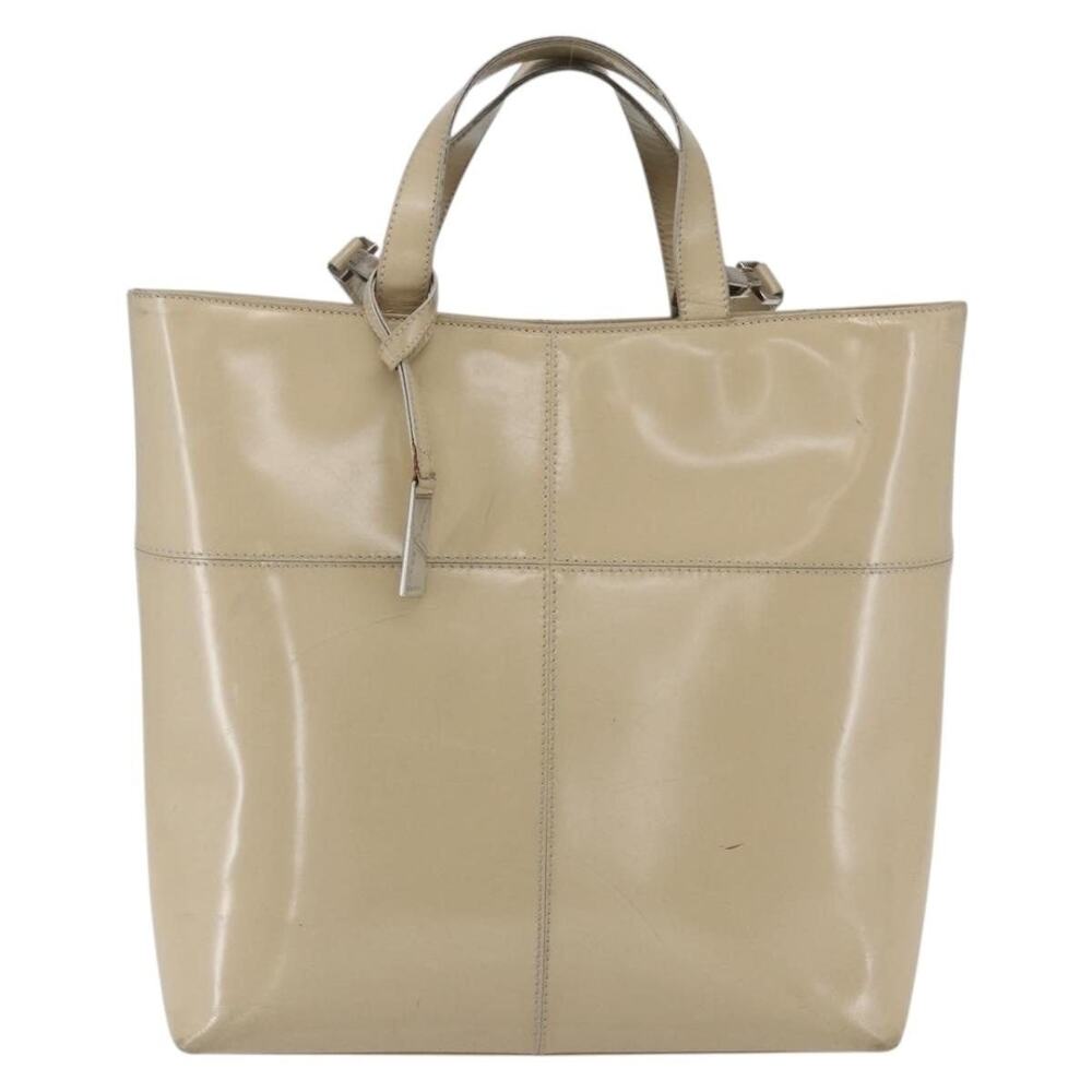 Gucci Patent Leather Tote Bag Beige